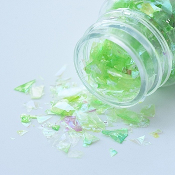 Plastic Candy Sequins/Paillette Chip, UV Resin Filler, for Epoxy Resin Jewelry Making, Lime, 3~25x2.8~6.5mm