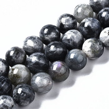 Natural Labradorite Beads Strands, Round, 12mm, Hole: 0.9mm, about 35pcs/strand, 16.14 inch(41cm)