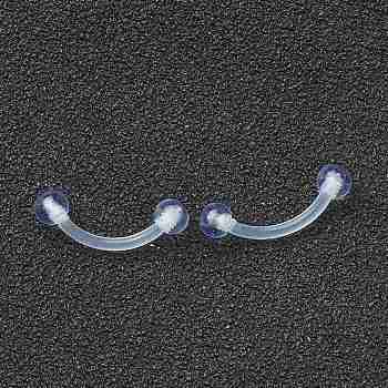 Acrylic Eyebrow Rings, Curved Barbell, Eyebrow Piercing Jewelry, Clear, 16.5x3mm, Bar Length: 1/2"(12.6mm), Pin: 18 Gauge(1mm)