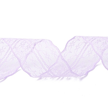 Polyester Lace Trim, Lace Ribbon For Sewing Decoration, Plum, 45mm, about 1- 3/4 inch(45mm) wide, about 10.93 yards (10m)/roll