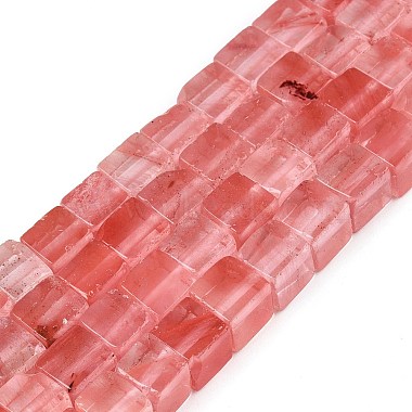 Cherry Quartz Glass Beads Strands(G-T139-6x6-09A)-4