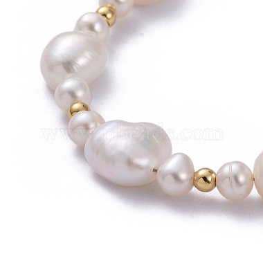 Natural Baroque Pearl Keshi Pearl Beaded Bracelets(BJEW-JB05266-01)-2
