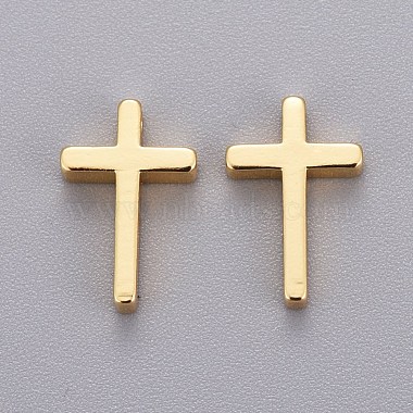 Brass Tiny Cross Charms(X-KK-L189-05G)-2