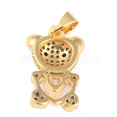 Brass Clear Cubic Zirconia Pendants(ZIRC-J025-82G)-4