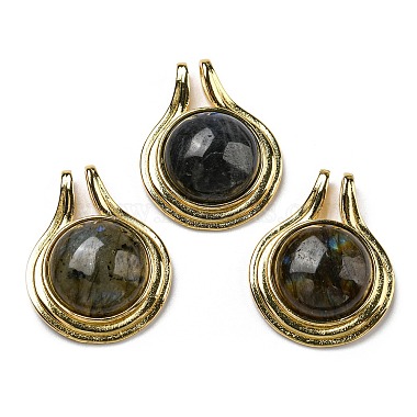 Natural Labradorite Pendants(G-M405-06G)-3