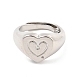 Rack Plating Brass Heart Singet Adjustable Ring for Women(RJEW-E064-02P)-2