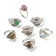 Adjustable Natural & Synthetic Gemstone Cuff Rings(RJEW-H540-B19)-1