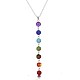 Round Dyed Agate Chakra Pendant Y Necklaces for Women(WG9C879-01)-3