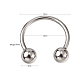 316L Surgical Stainless Steel Circular/Horseshoe Barbell with Round Ball(AJEW-P002-07)-3