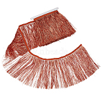 Polyester Lace Trims, with Cardboard Display Card, Salmon, 7-7/8 inch(200mm)(SRIB-GF0001-67D)