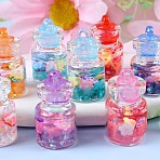 Luminous Glass & Plastic Pendants, Bottle Charm, Glow in the Dark, Mixed Color, 27x15mm, Hole: 1.8mm(GLAA-G129-02)