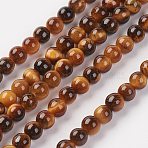 Natural Tiger Eye Bead Strand, Grade AA, Round, 3mm, Hole: 0.8mm, about 127pcs/strand, 15.7 inch(40cm)(X-G-G680-48)