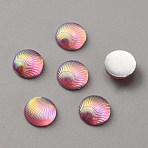 Opaque Resin Cabochons, Imitation Shell, AB Color, Half Round/Dome, Pink, 9.5x3.5mm(CRES-WH0010-044C)