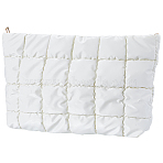 Square Textured PU Leather Cosmetic Zipper Bags, Ladies' Travel Storage Clutch Bags, Rectangle, White, 190x265x30mm(AJEW-WH20022-56B)