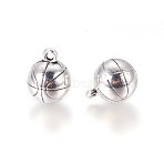 Sports Theme Tibetan Style Zinc Alloy Charms, Basketball, Antique Silver, 14x11mm, Hole: 1.5mm(X-PALLOY-F248-040AS)