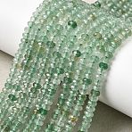 Natural Green Strawberry Quartz Beads Strands, Rondelle, Faceted, 4x2~2.5mm, Hole: 0.8mm, about 59~60pcs/strand, 14.92~15.04''(37.9~38.2cm)(G-G343-A07-2x4mm)