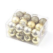 Christmas Ball Plastic Ornaments, Pendant Decorations, for Christmas Holiday Wedding Party Decoration, Gold, 42x29mm, Hole: 4x4mm, 8pcs/color, 3 colors, 24pcs/box(AJEW-CJC0001-61A)