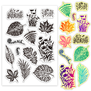 Custom Summer Theme PVC Plastic Clear Stamps, for DIY Scrapbooking, Photo Album Decorative, Cards Making, Leaf, 160x110mm(DIY-WH0631-0151)