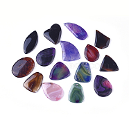Natural Agate Pendants, Dyed & Heated, Mixed Shapes, Mixed Color, 38.5~60.5x25.5~40.5x4.5~6.5mm, Hole: 1.5~2mm(G-G790-01)