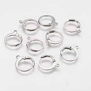 304 Stainless Steel Leverback Earring Findings, with Loop, Stainless Steel Color, 14.5x12x2mm, Hole: 1.2mm(STAS-F141-02P)