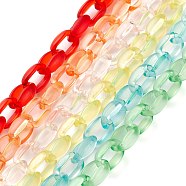 6 Strands 6 Colors Handmade Transparent Acrylic Cable Chains, Mixed Color, Links: 16x11x6mm, about 39.37 inch(1m)/strand, 6 strands/set(AJEW-JB00986)