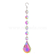 Crystal Glass Sun Catcher Pendant, Rainbow Maker, DIY Garden Decoration, Teardrop, 200mm(PW-WG84693-06)