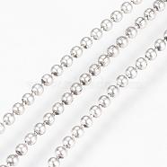 Iron Ball Chains, Beads Chain, Soldered, with Spool, Lead Free & Cadmium Free & Nickel Free, Platinum, 1.5mm, about 328.08 Feet(100m)/roll(CH-CHB001Y-P-NR)