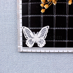 Lace Embroidery Sewing Fiber, DIY Garment Accessories, Butterfly, White, 46x58mm(DIY-WH0122-12)