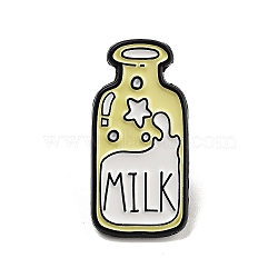 Mother Cow Alloy Enamel Brooch, Milk Enamel Pins for Backpack Clothes, Bottle, 30.8x15x1mm(JEWB-S020-02B)