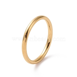 201 Stainless Steel Simple Thin Plain Band Ring for Women, Golden, Inner Diameter: 17mm(RJEW-I089-27G)