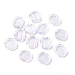 Eco-friendly PVC Earring Pads, Clip Earring Cushions, for Clip-on Earrings, Oval, Clear, 10x9x2.5mm, Hole: 7x1mm(KY-D015-02A)