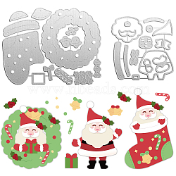Father Christmas Carbon Steel Cutting Dies Stencils, for DIY Scrapbooking, Photo Album, Decorative Embossing Paper Card, Stainless Steel Color, 106~169x109~132x0.8mm, 2pcs/set(DIY-WH0309-1231)