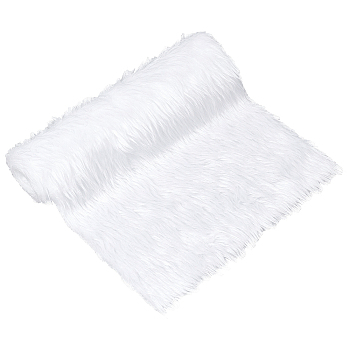 Plush Polyester Fabric, DIY Fluffy Toy Display Photography Background Prop Home Decoration, White, 1000x300x5mm