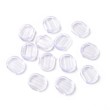 Eco-friendly PVC Earring Pads, Clip Earring Cushions, for Clip-on Earrings, Oval, Clear, 10x9x2.5mm, Hole: 7x1mm