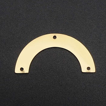 201 Stainless Steel Chandelier Components Links, Symmetrical Arc Shape, Laser Cut, Golden, 17x35x1mm, Hole: 1.6mm