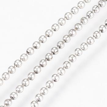 Iron Ball Chains, Beads Chain, Soldered, with Spool, Lead Free & Cadmium Free & Nickel Free, Platinum, 1.5mm, about 328.08 Feet(100m)/roll
