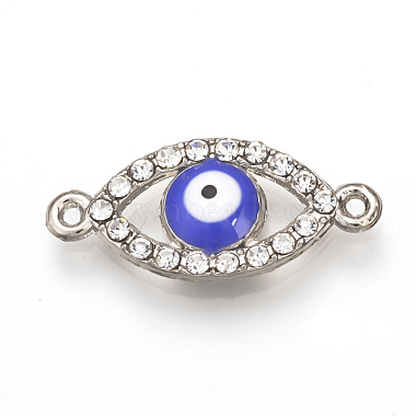 Platinum Blue Eye Alloy Rhinestone+Enamel Links