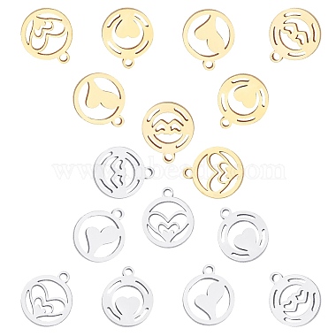 Golden & Stainless Steel Color Mixed Shapes 304 Stainless Steel Charms