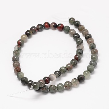 Natural Bloodstone Beads Strands(G-P025-21-12mm)-2