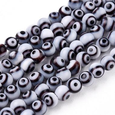 4mm LightGrey Round Lampwork Beads