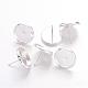 Silver Color Plated Brass Ear Studs Settings(X-IFIN-Q005-S)-1
