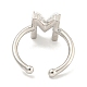 Anillos de puño abiertos de latón chapado en rack para mujer(RJEW-F162-01P-M)-3