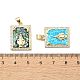 Brass Micro Pave Clear Cubic Zirconia Pendants(KK-A221-20G)-3