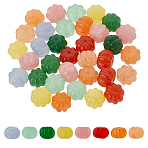 40Pcs 8 Colors Plastic Beads, Pumpkin, Mixed Color, 11.5x8.5mm, Hole: 1.5mm, 5pcs/color(KY-FH0001-43)
