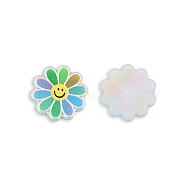 Plate Acrylic Cabochons, with Printed Flower, Colorful, 21.5x21.5x2.5mm(OACR-N135-16)