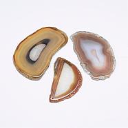 Natural Agate Pendants, Dyed, Nuggets, Light Khaki, 60~85x35~55x5mm, Hole: 2mm(G-F428-A-07)