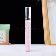 Natural Rose Quartz Chip Bead Roller Ball Bottles, with Cover, SPA Aromatherapy Essemtial Oil Empty Glass Bottle, 10.7cm(PW-WG59305-05)