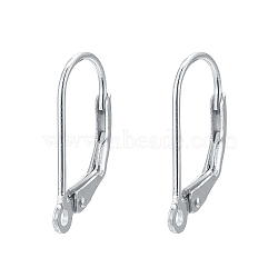 925 Sterling Silver Leverback Earrings Findings, Silver, 16x10x2mm, Hole: 1mm(STER-M017-01S)