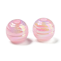 Acrylic Beads, Round, Pink, 14x13mm, Hole: 3.6mm(MACR-M031-08A)