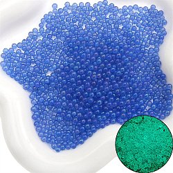 Luminous Bubble Beads, DIY 3D Nail Art Decoration Mini Glass Beads, Tiny Caviar Nail Beads, Blue, 2~2.5mm, about 2100pcs/bag, 1bag/set.(X-SEED-E005-01A)